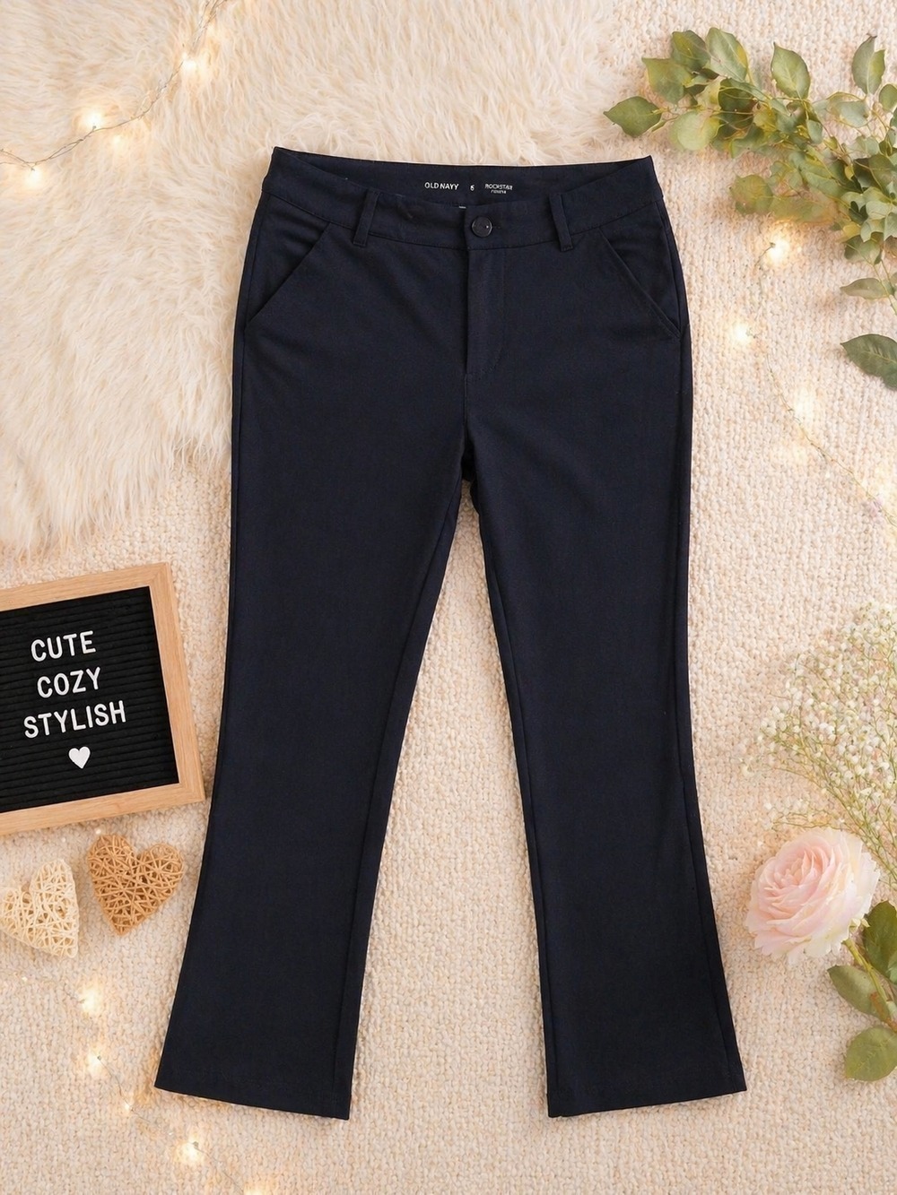 Old Navy Kids Boot Cut Pants Navy Blue Size 16